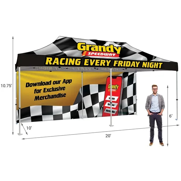 10' x 20' Heavy Duty Canopy Tent with One Wall