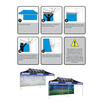 10' x 20' Heavy Duty Canopy Tent with One Wall