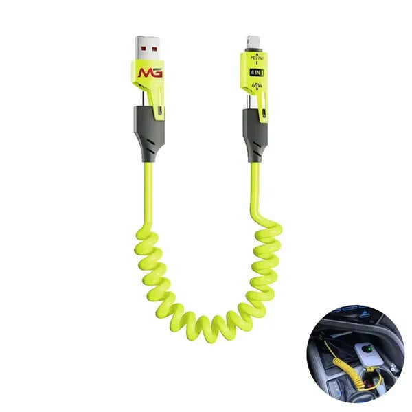 4-In-1 Charging Cable Spring Wire Supercharging