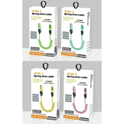 4-In-1 Charging Cable Spring Wire Supercharging