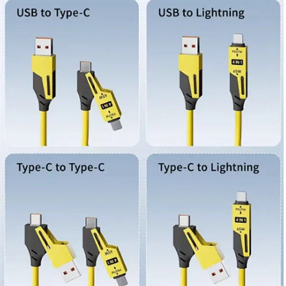 4-In-1 Charging Cable Spring Wire Supercharging
