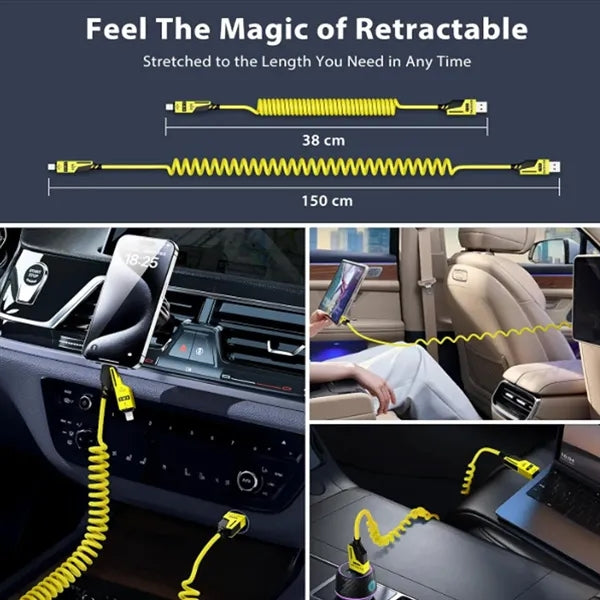 4-In-1 Charging Cable Spring Wire Supercharging