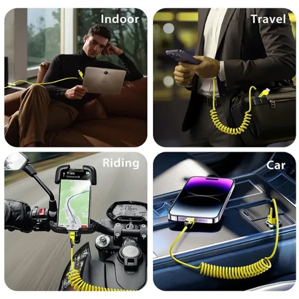 4-In-1 Charging Cable Spring Wire Supercharging
