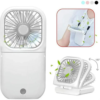 Portable Mini Necklace Handheld Personal Halter Folding Fan