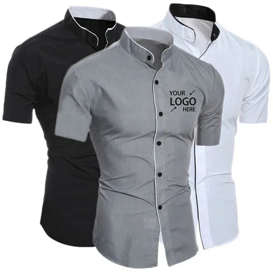 Mens Business Button Down Short Sleeve Shirt