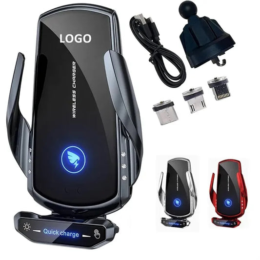 15W Wireless Fast Charging Car Charger Phone Holder Mount