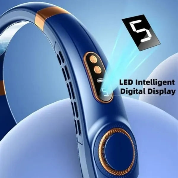 Portable LED Intelligent Digital Display Neck Hanging Fan