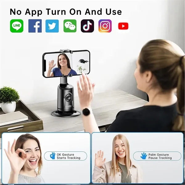 360 Degree Auto Rotating Face Tracking Tripod Phone Stand
