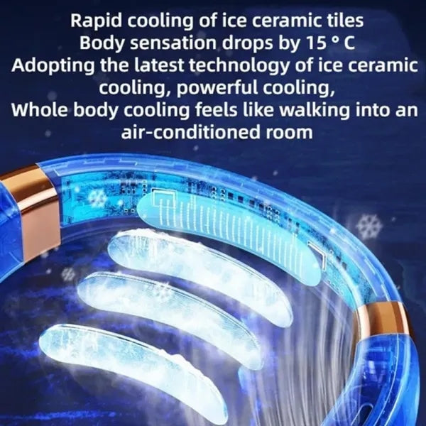 Portable LED Intelligent Digital Display Neck Hanging Fan