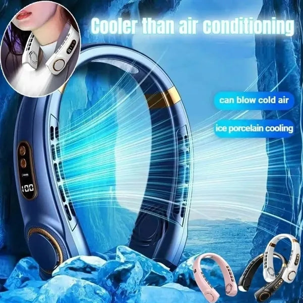 Portable LED Intelligent Digital Display Neck Hanging Fan