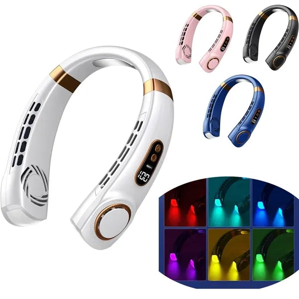 Portable LED Intelligent Digital Display Neck Hanging Fan