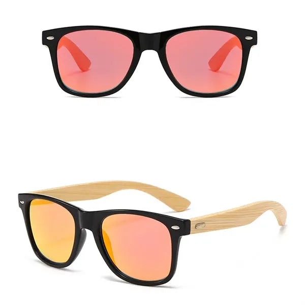 Polarized Bamboo Arms Sunglasses Classic Driving Glasses