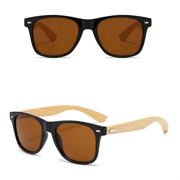 Polarized Bamboo Arms Sunglasses Classic Driving Glasses