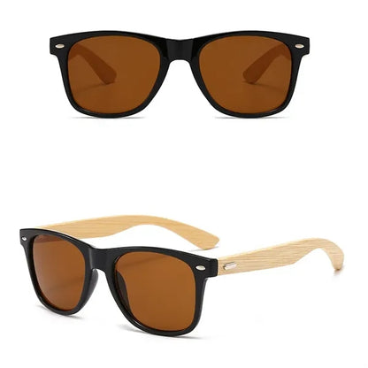 Polarized Bamboo Arms Sunglasses Classic Driving Glasses