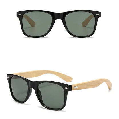 Polarized Bamboo Arms Sunglasses Classic Driving Glasses