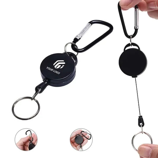 Keychain retractable badge holders reel with carabiner