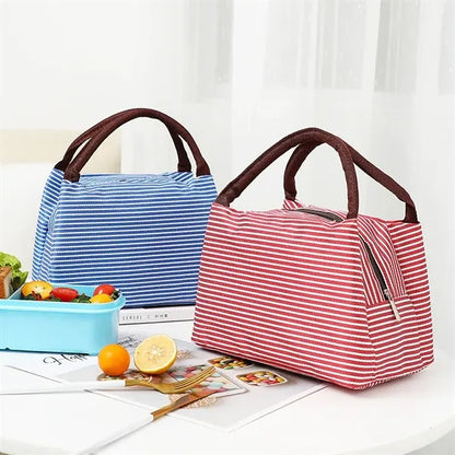Striped Insulated Lunch Bag