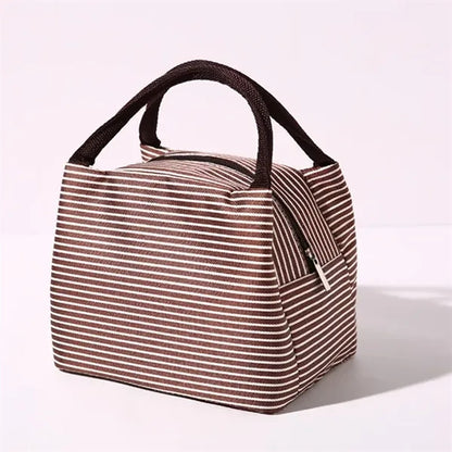 Striped Insulated Lunch Bag
