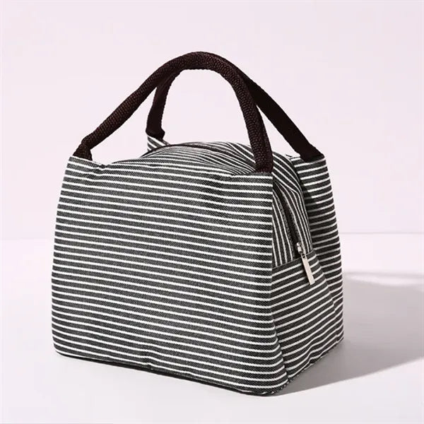 Striped Insulated Lunch Bag