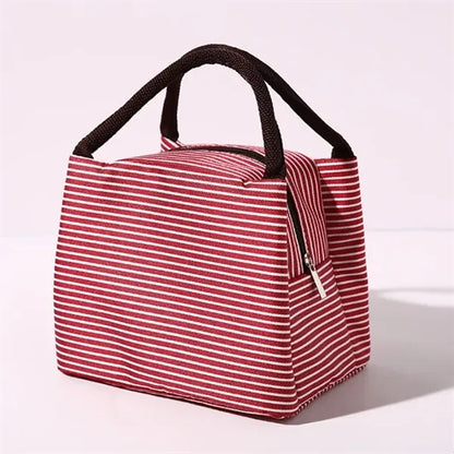 Striped Insulated Lunch Bag