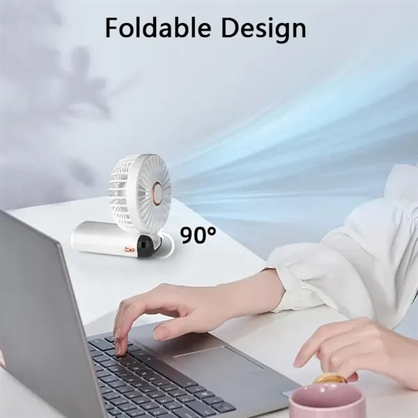 Portable Mini Handheld Fan with LED Display Rechargeable
