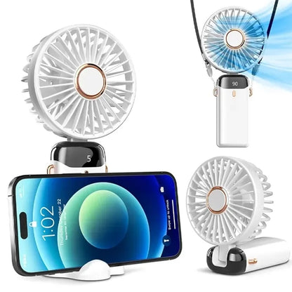 Portable Mini Handheld Fan with LED Display Rechargeable
