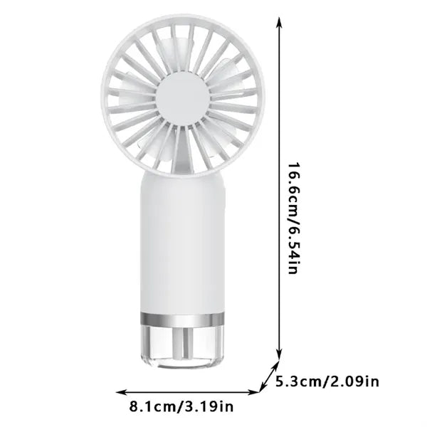 Portable Mini Handheld Fan with LED Display Rechargeable