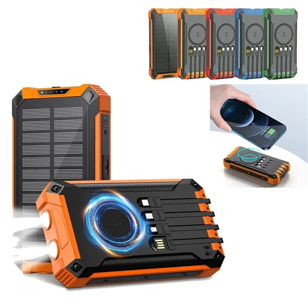 20000mAh Solar Power Bank Wireless Charger
