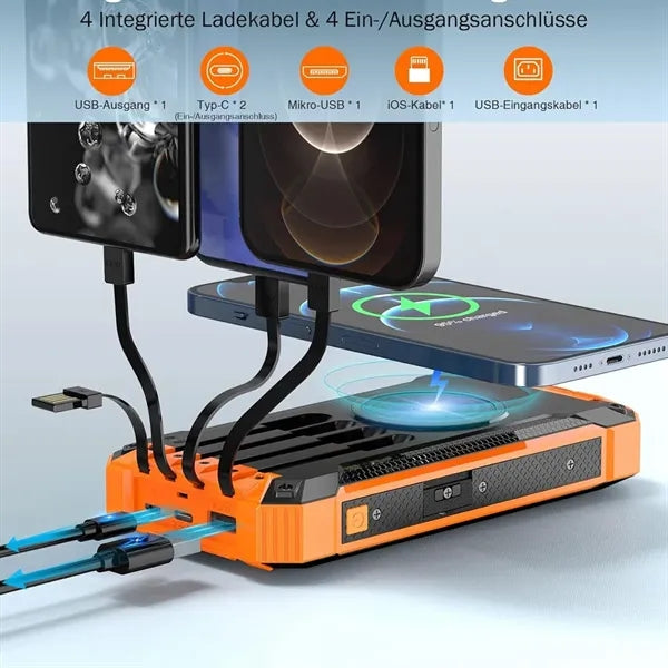 20000mAh Solar Power Bank Wireless Charger