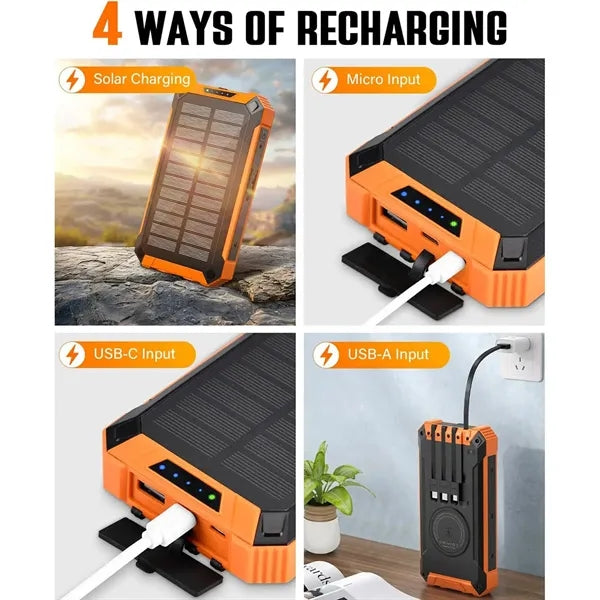 20000mAh Solar Power Bank Wireless Charger