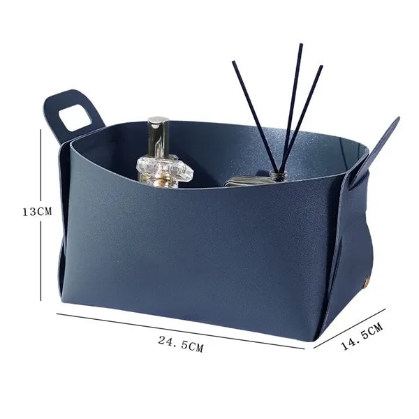 Leather Foldable Storage Basket