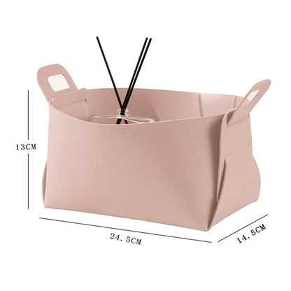 Leather Foldable Storage Basket