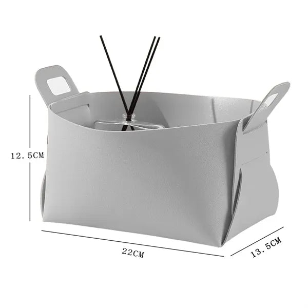 Leather Foldable Storage Basket