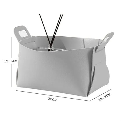 Leather Foldable Storage Basket