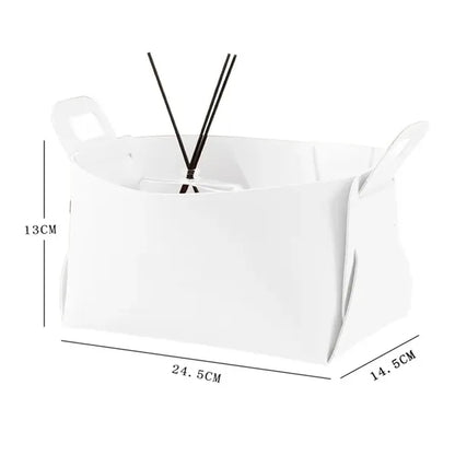 Leather Foldable Storage Basket