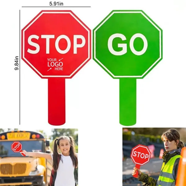 Double Sided Stop and Go Sign with Handle For Traffic Safety