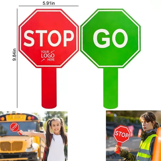 Double Sided Stop and Go Sign with Handle For Traffic Safety
