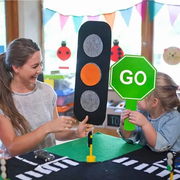 Double Sided Stop and Go Sign with Handle For Traffic Safety