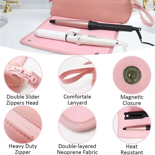 Hair Tools Travel Bag with Heat Resistant Mat