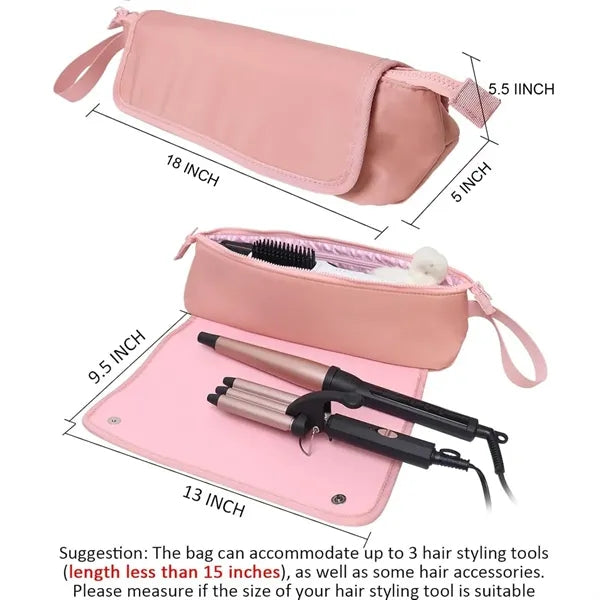 Hair Tools Travel Bag with Heat Resistant Mat