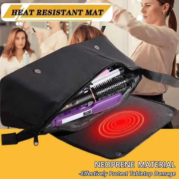 Hair Tools Travel Bag with Heat Resistant Mat