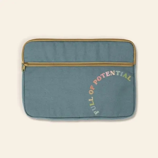 ZIPPERED POCKET LAPTOP SLEEVE-4CP PIGMENT-DYED CANVAS-SMALL