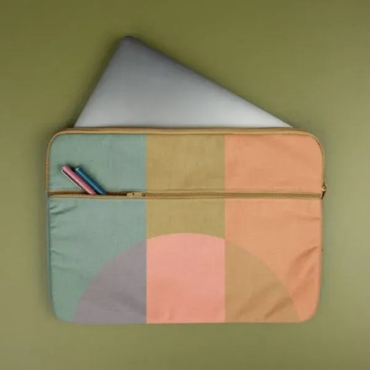 ZIPPERED POCKET LAPTOP SLEEVE-4CP PIGMENT-DYED CANVAS-LARGE