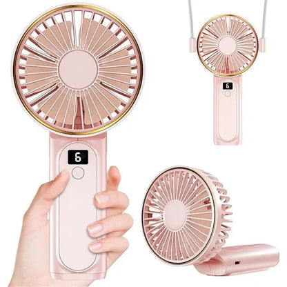 Handheld Folding Fan with Lanyard