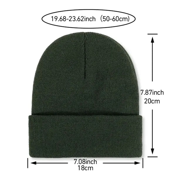 Plain Winter Beanies Hats Unisex Knit Cuffed Skull Caps