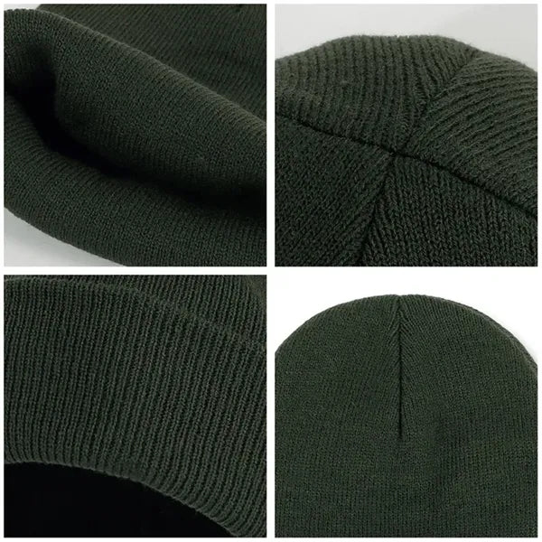 Plain Winter Beanies Hats Unisex Knit Cuffed Skull Caps