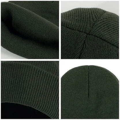 Plain Winter Beanies Hats Unisex Knit Cuffed Skull Caps