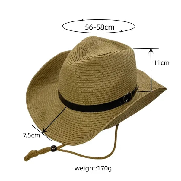 Men's Wide Brim Roll Up Cowboy Foldable Sun Hat Classic