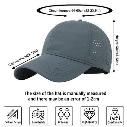 Quick Dry Sports Cap Athletic Mesh Adjustable Plain Hat