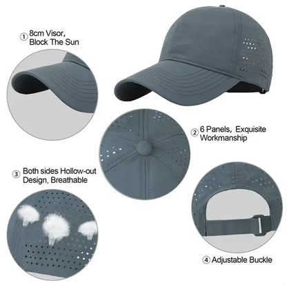 Quick Dry Sports Cap Athletic Mesh Adjustable Plain Hat